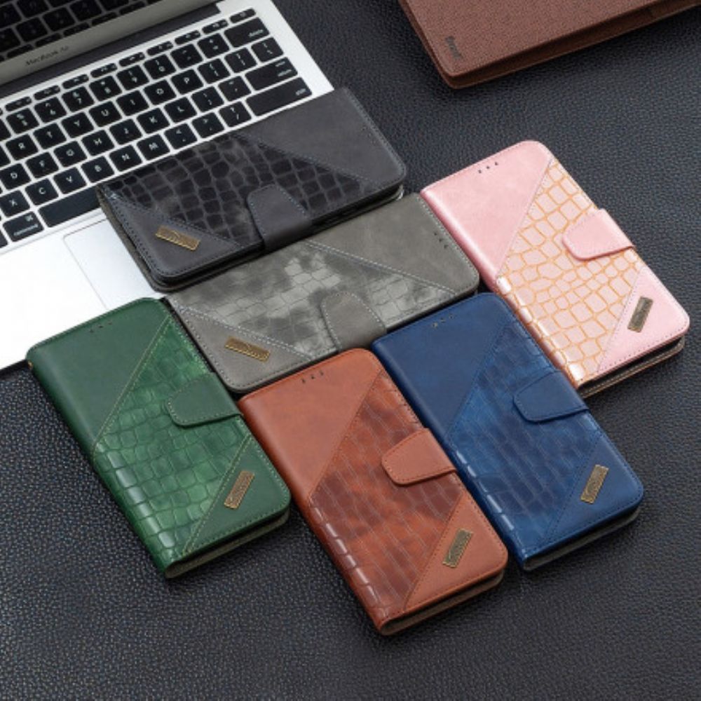 Flip Case Für Samsung Galaxy A32 4G Klassischer Krokodilleder-effekt