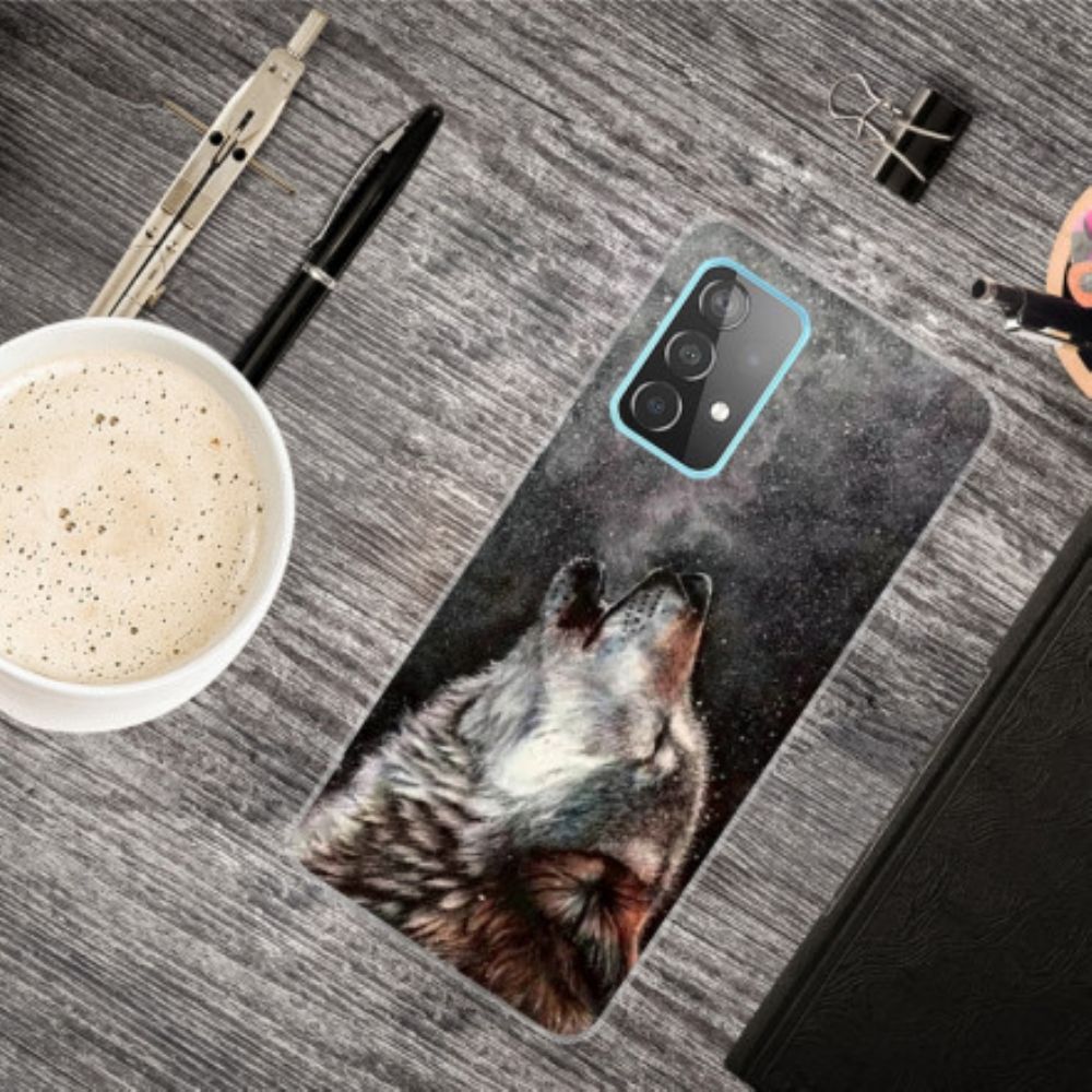 Handyhülle Für Samsung Galaxy A32 4G Erhabener Wolf