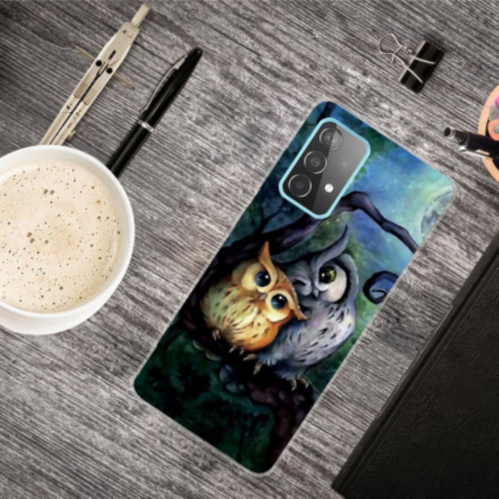 Handyhülle Für Samsung Galaxy A32 4G Eulenmalerei