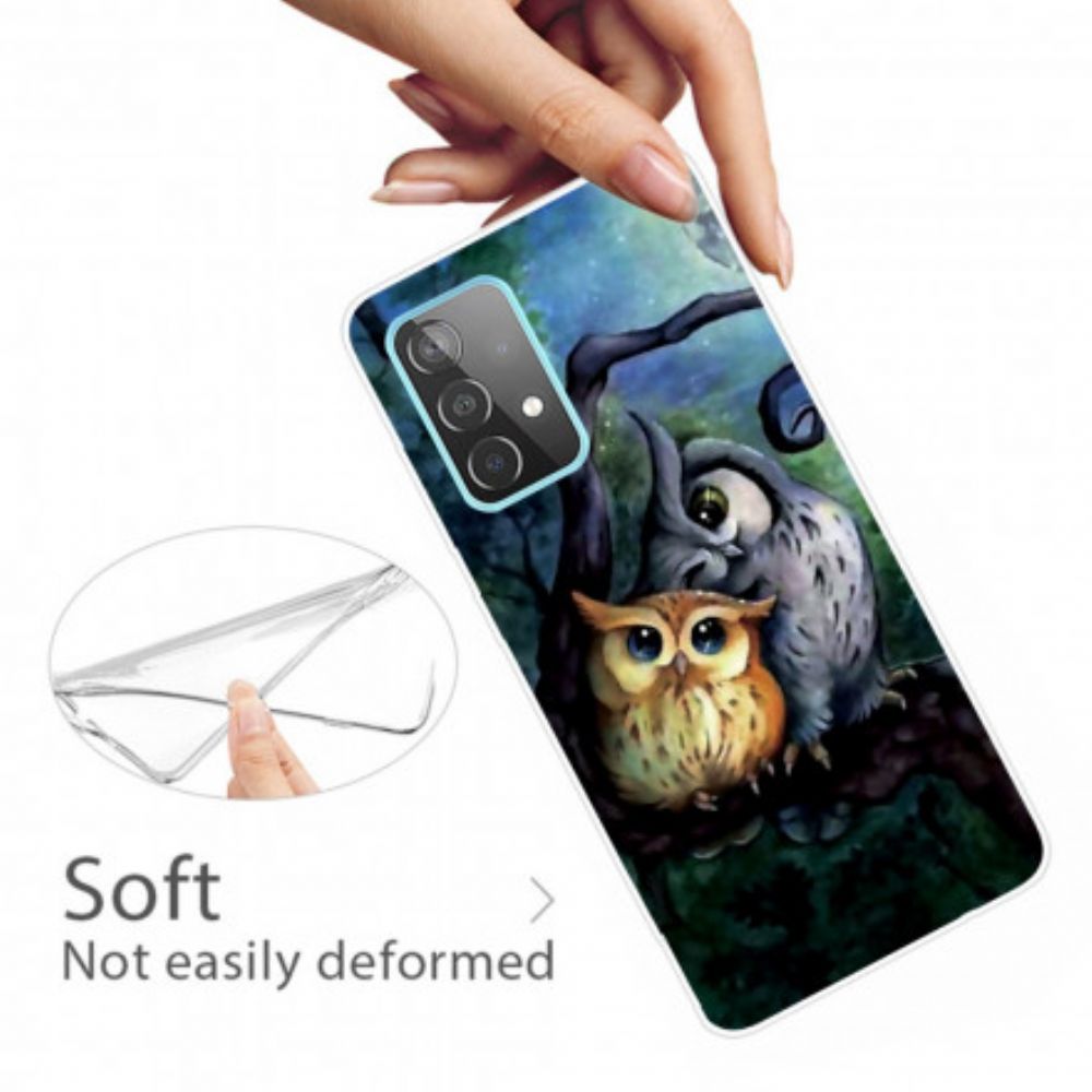 Handyhülle Für Samsung Galaxy A32 4G Eulenmalerei