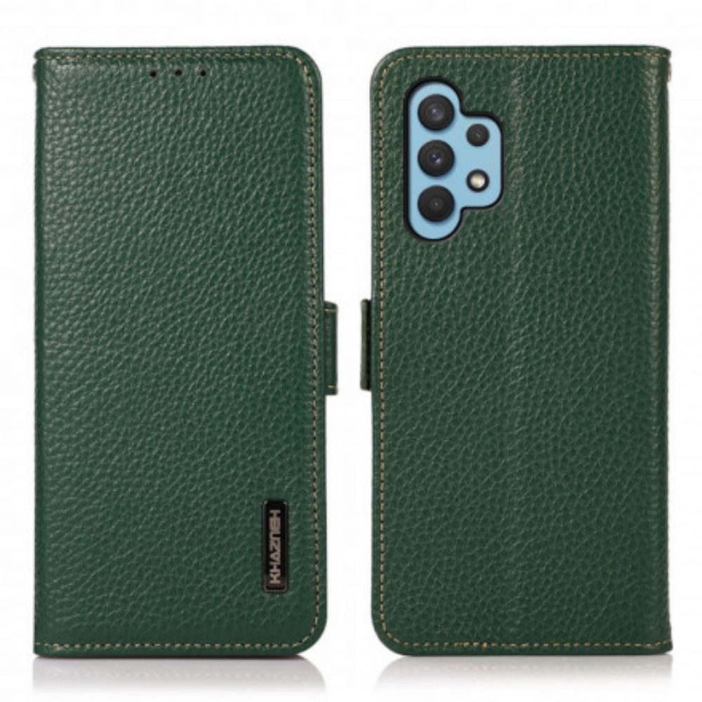 Lederhüllen Für Samsung Galaxy A32 4G Leder Litschi Khazneh Rfid