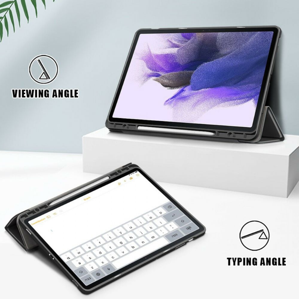 Schutzhülle Für Samsung Galaxy Tab S7 FE Verstärkter Stylus-halter Dreifach Gefaltet