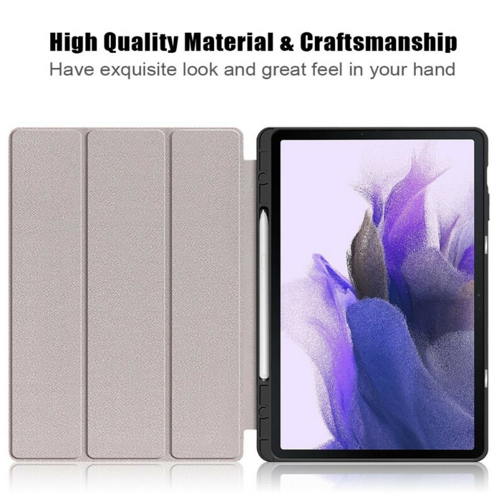 Schutzhülle Für Samsung Galaxy Tab S7 FE Verstärkter Stylus-halter Dreifach Gefaltet
