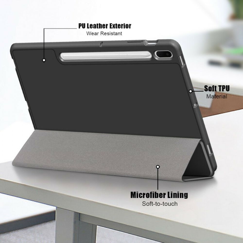 Schutzhülle Für Samsung Galaxy Tab S7 FE Verstärkter Stylus-halter Dreifach Gefaltet