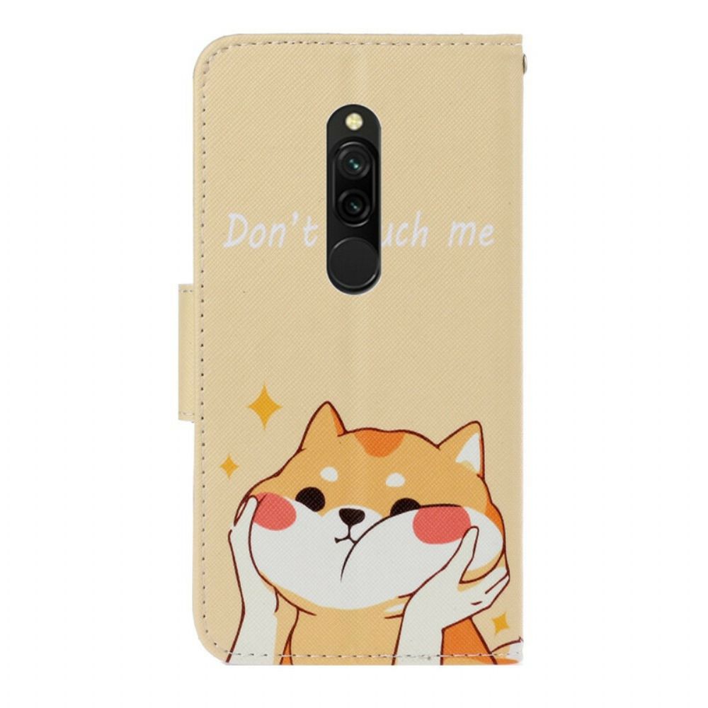 Flip Case Für Xiaomi Redmi 8 Mit Kordel Fass Mich Nicht An Riemchenkatze