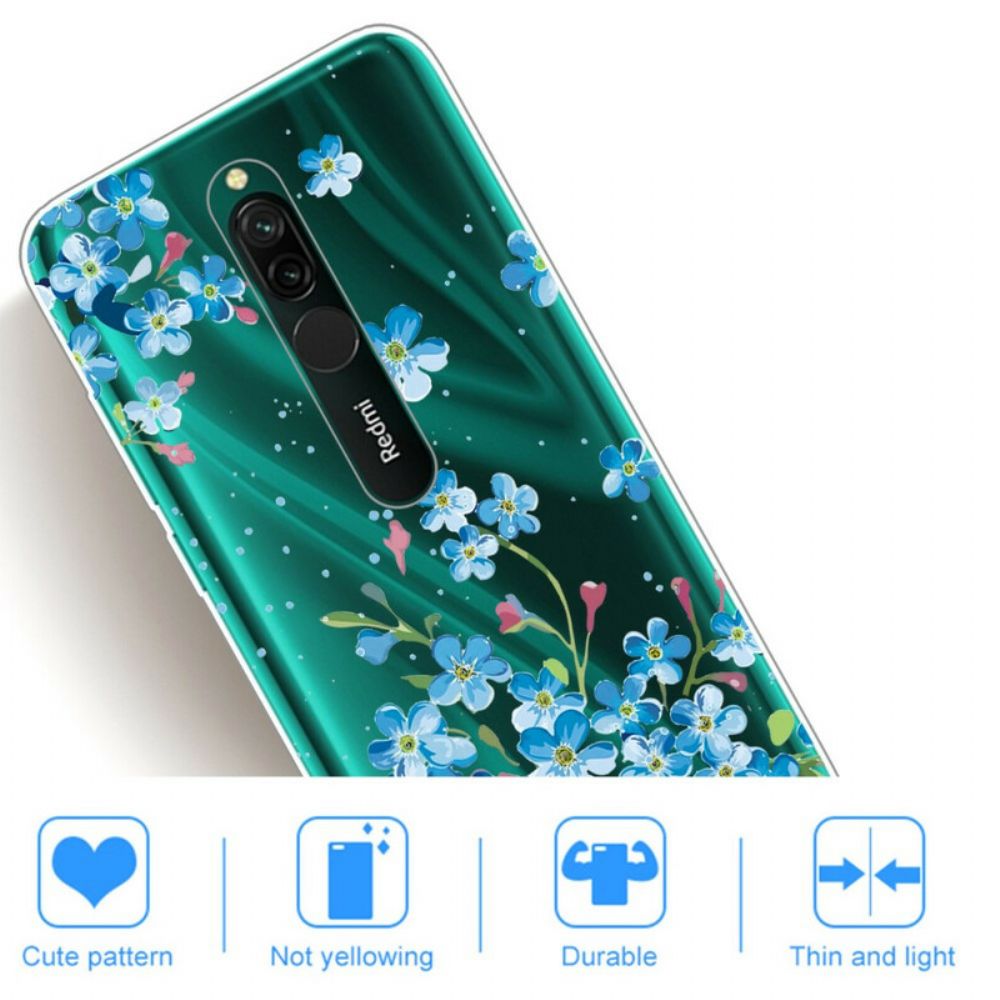 Hülle Für Xiaomi Redmi 8 Blauer Blumenstrauß