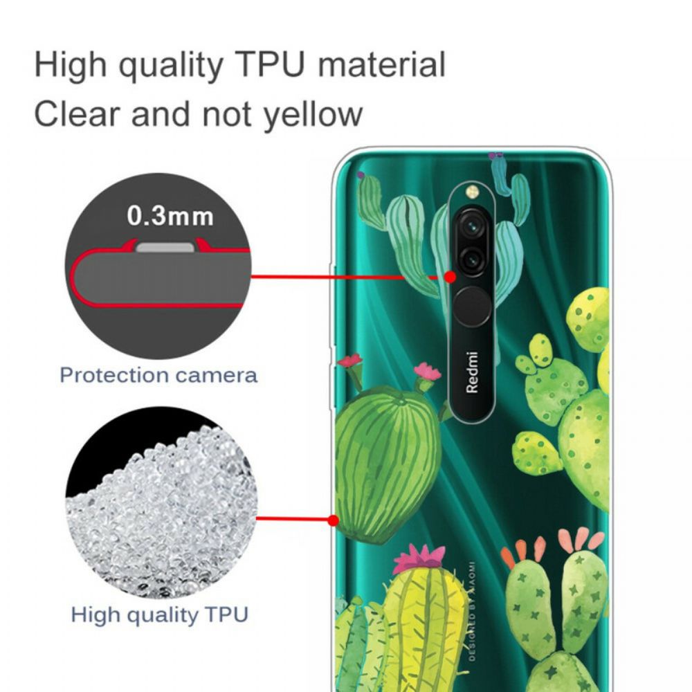 Hülle Für Xiaomi Redmi 8 Kaktus Aquarell