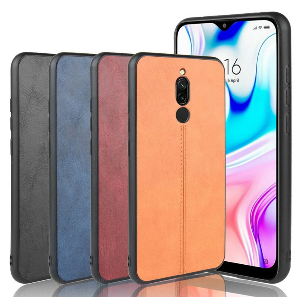 Hülle Für Xiaomi Redmi 8 Nähte Lederoptik