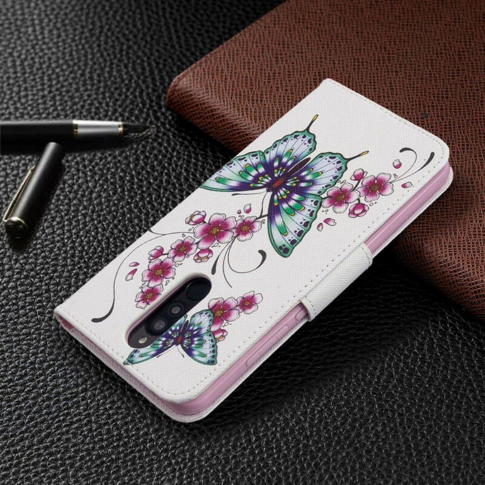 Lederhüllen Für Xiaomi Redmi 8 Unglaubliche Schmetterlinge
