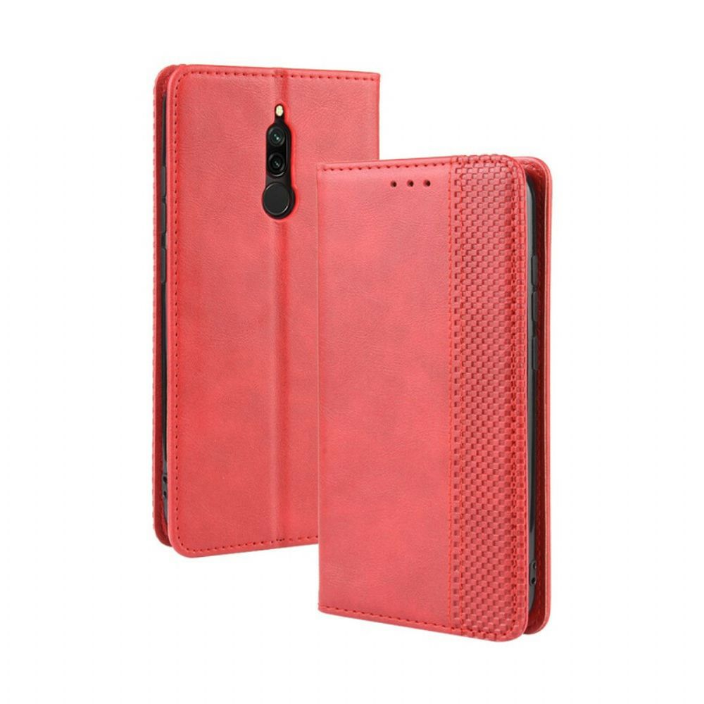 Schutzhülle Für Xiaomi Redmi 8 Flip Case Stilisierter Vintage-ledereffekt