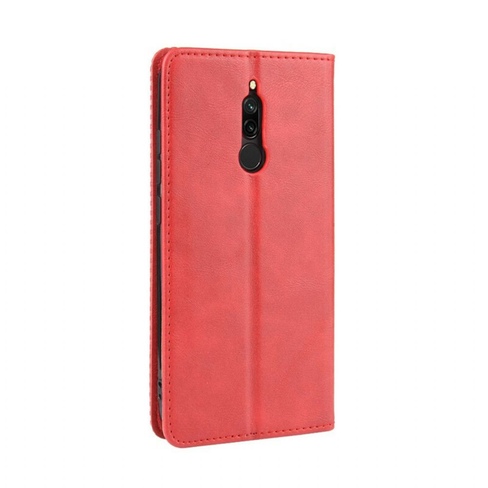Schutzhülle Für Xiaomi Redmi 8 Flip Case Stilisierter Vintage-ledereffekt