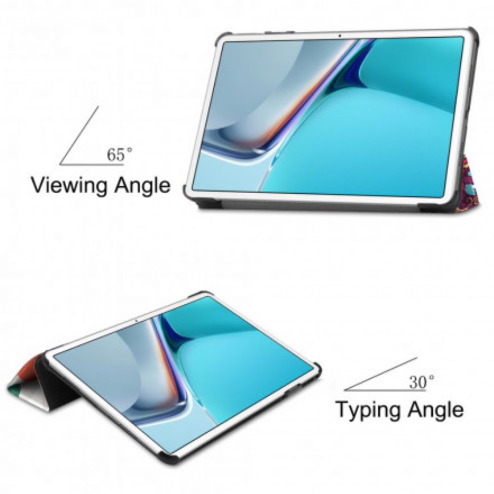 Schutzhülle Für Huawei MatePad 11 Retro Schmetterlinge Und Blumen