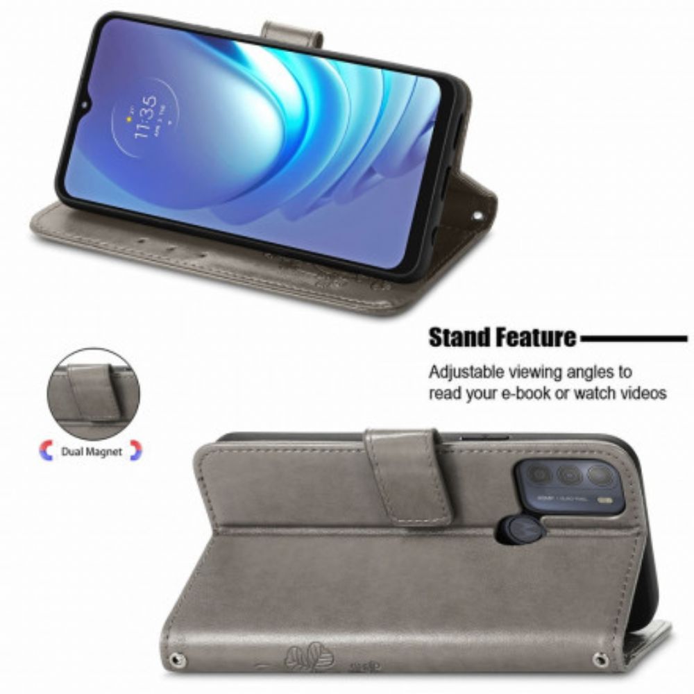 Flip Case Für Moto G50 Asiatische Blumen