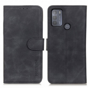 Flip Case Für Moto G50 Vintage Ledereffekt Khazneh
