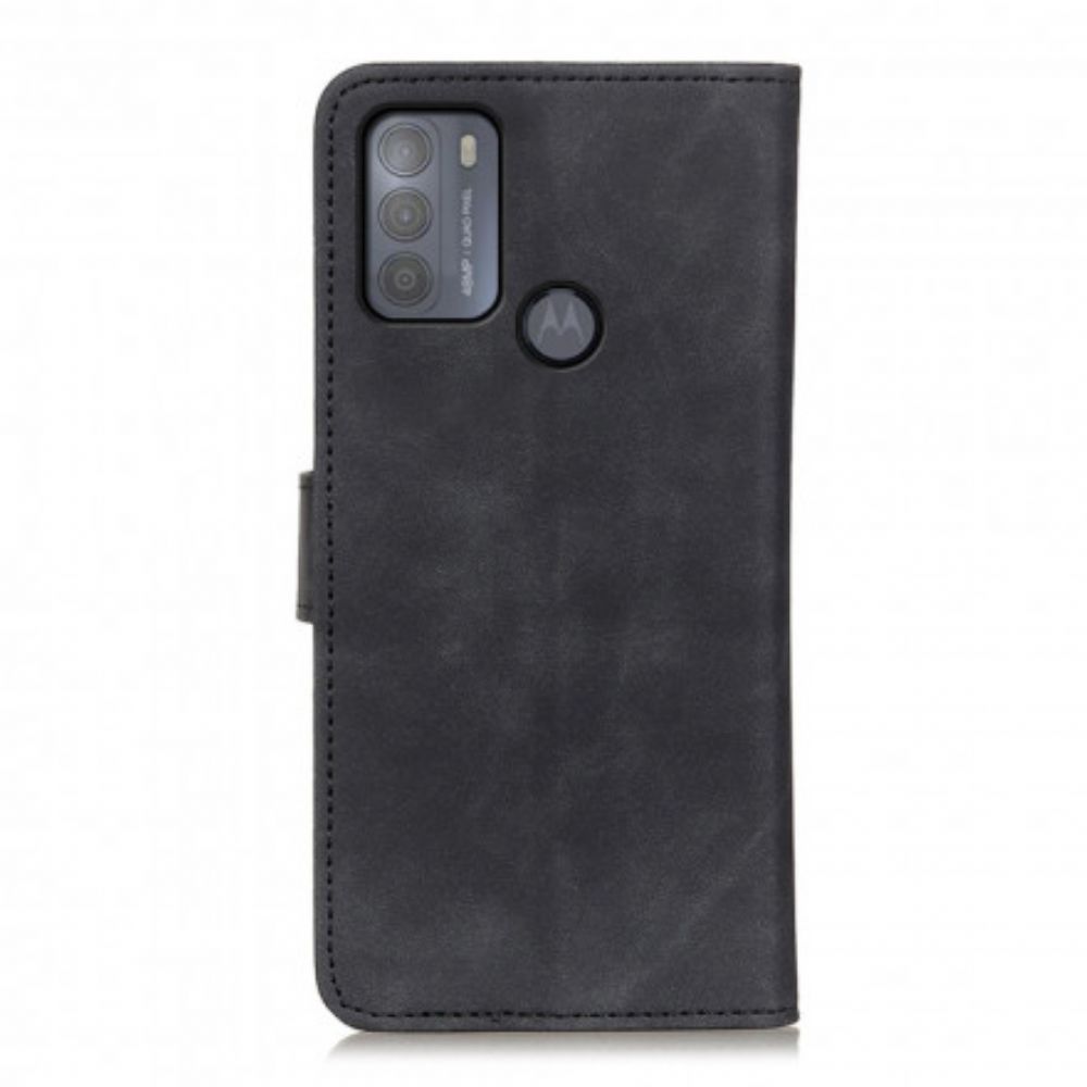 Flip Case Für Moto G50 Vintage Ledereffekt Khazneh