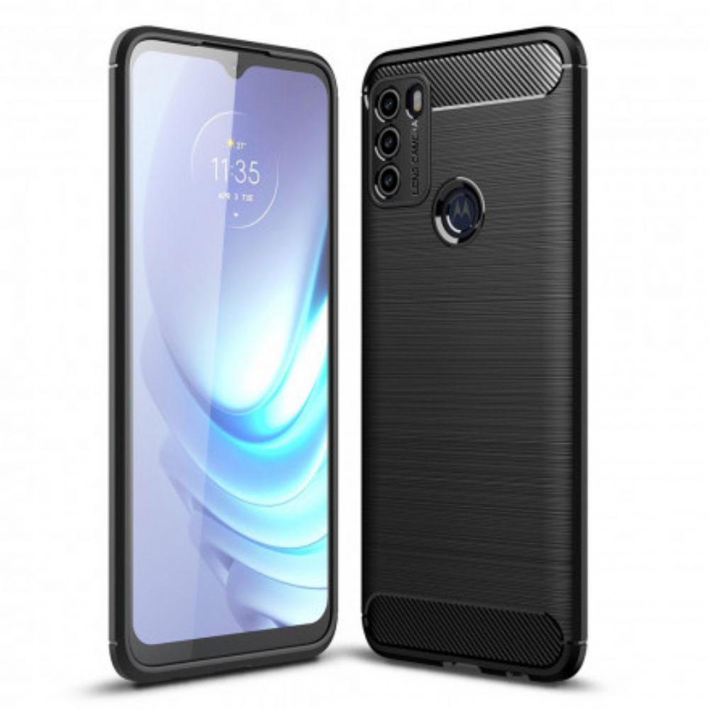 Handyhülle Für Moto G50 Gebürstete Kohlefaser