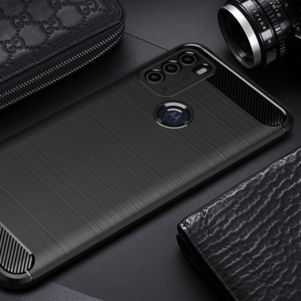 Handyhülle Für Moto G50 Gebürstete Kohlefaser