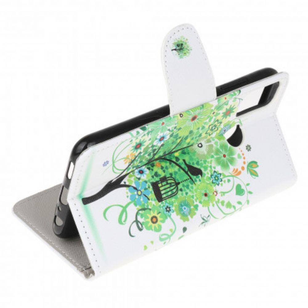 Lederhüllen Für Moto G50 Blühender Baum