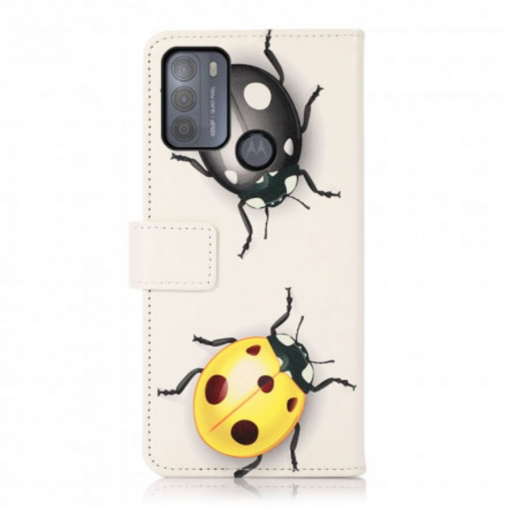 Lederhüllen Für Moto G50 Marienkäfer