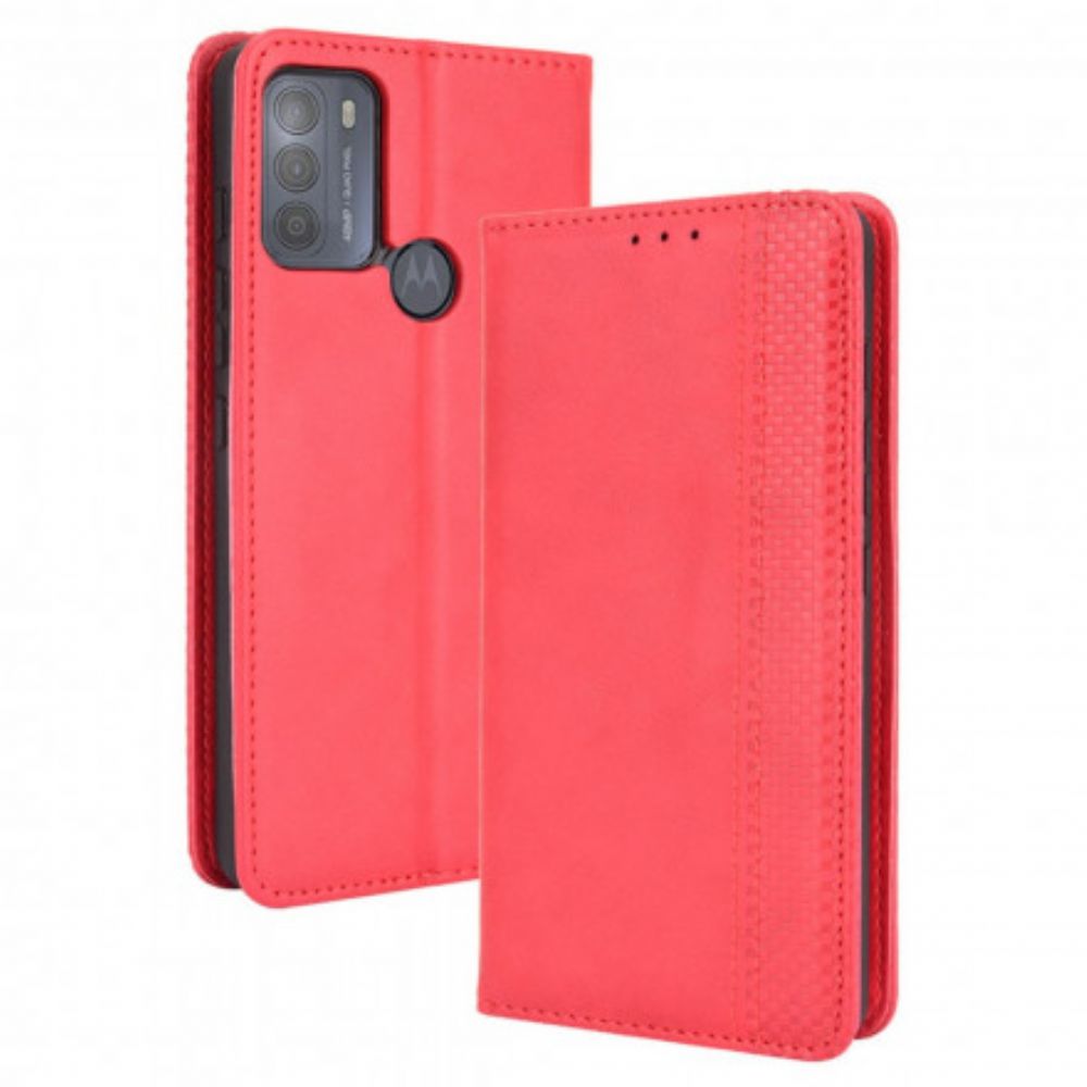 Schutzhülle Für Moto G50 Flip Case Stilisierter Vintage-leder-effekt