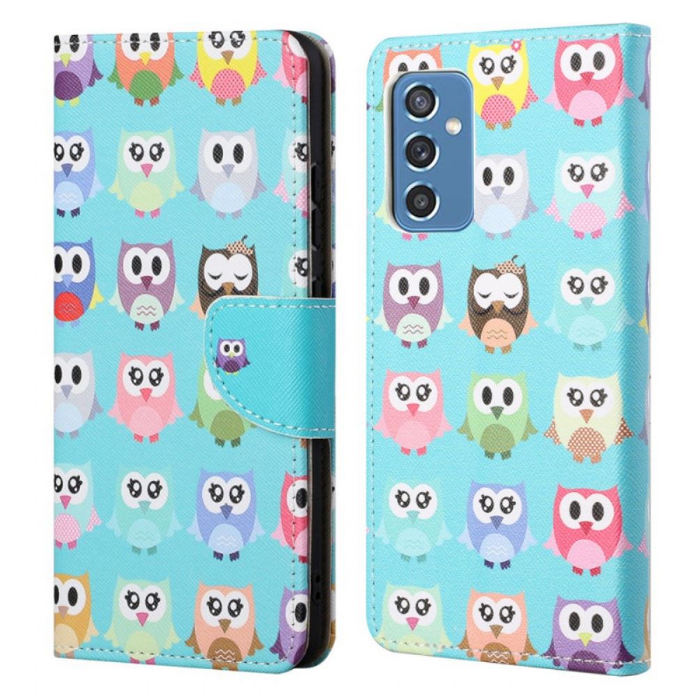 Flip Case Für Samsung Galaxy M52 5G Eulen