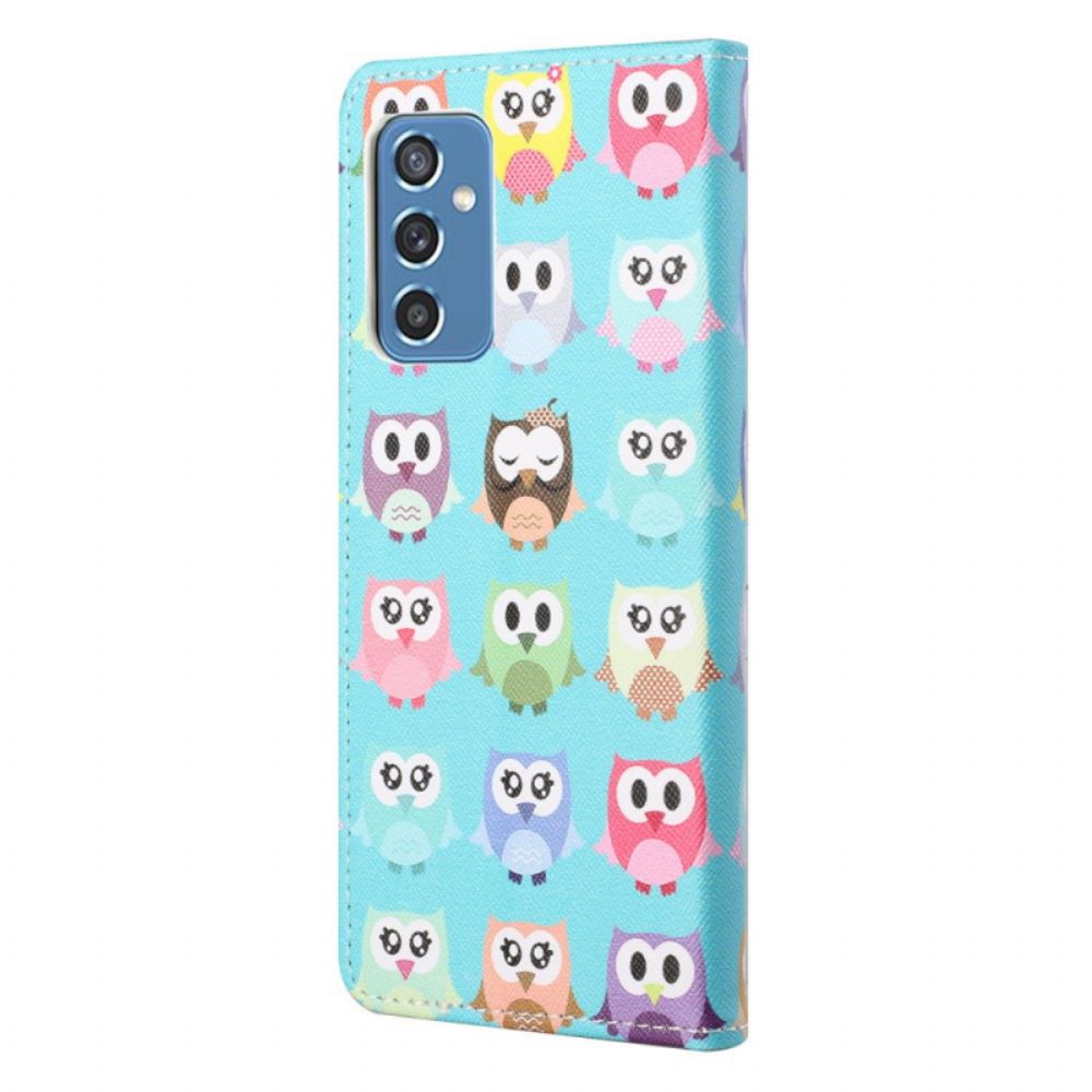 Flip Case Für Samsung Galaxy M52 5G Eulen
