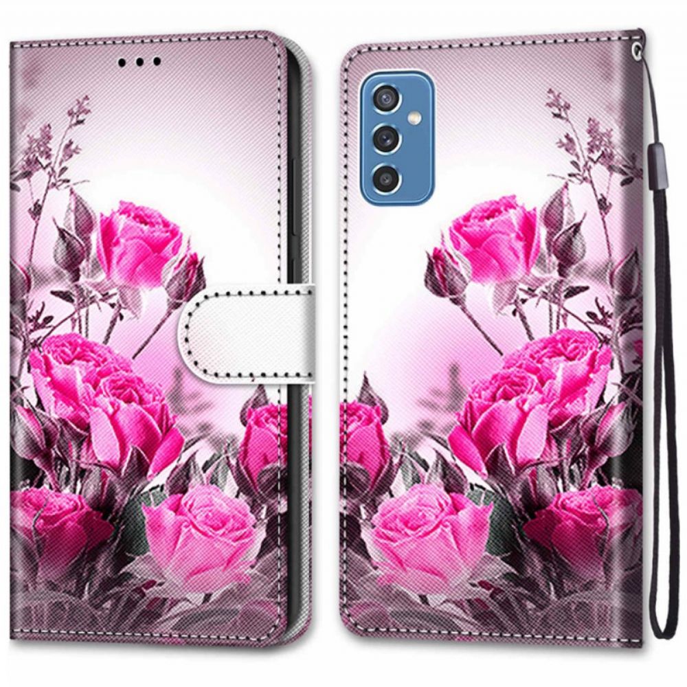 Flip Case Für Samsung Galaxy M52 5G Funkelnde Rosen
