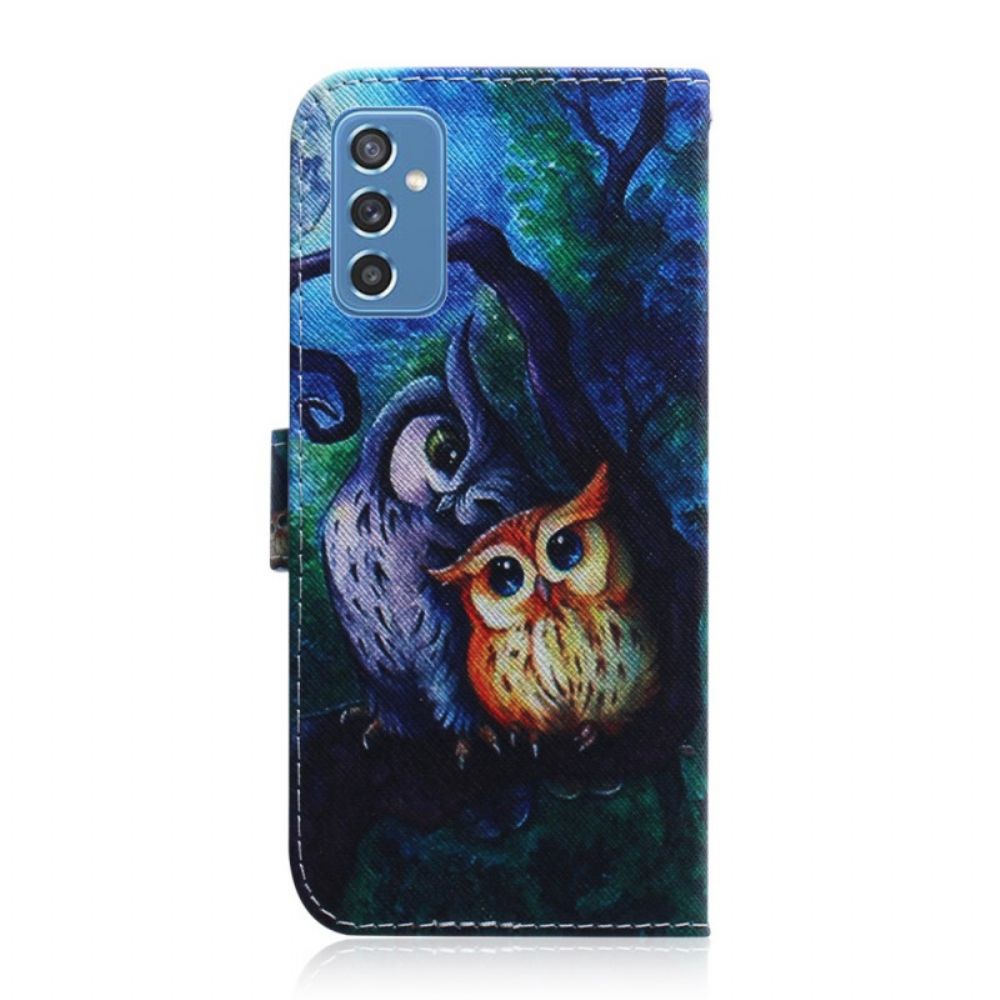 Flip Case Für Samsung Galaxy M52 5G Geheimnisvolle Eulen