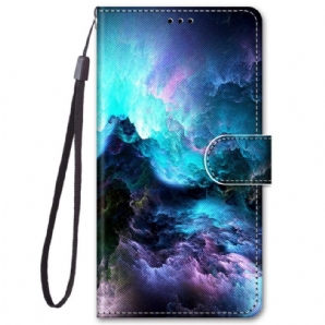 Flip Case Für Samsung Galaxy M52 5G Im Dunklen Sturm Leuchten