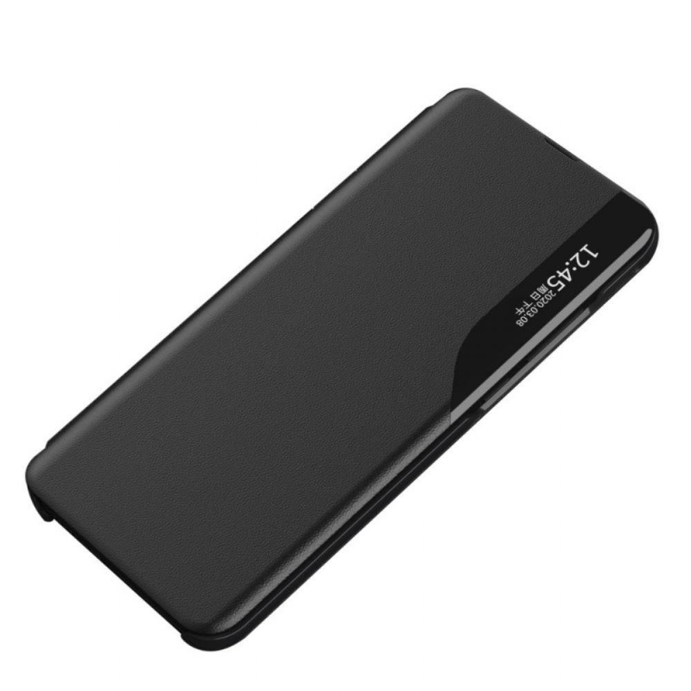 Flip Case Für Samsung Galaxy M52 5G Kunstleder Mit Integriertem Schirm