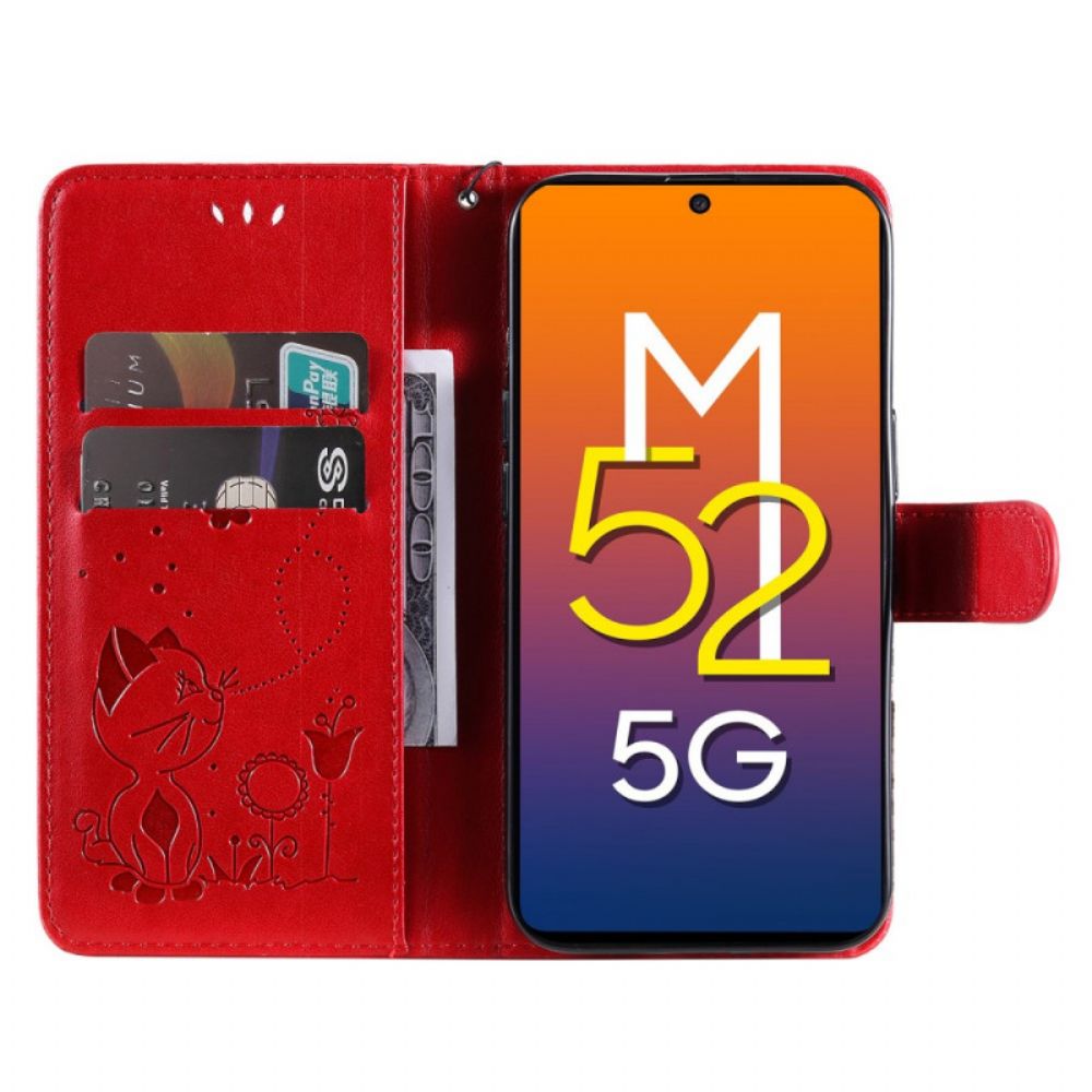 Flip Case Für Samsung Galaxy M52 5G Sternenkat