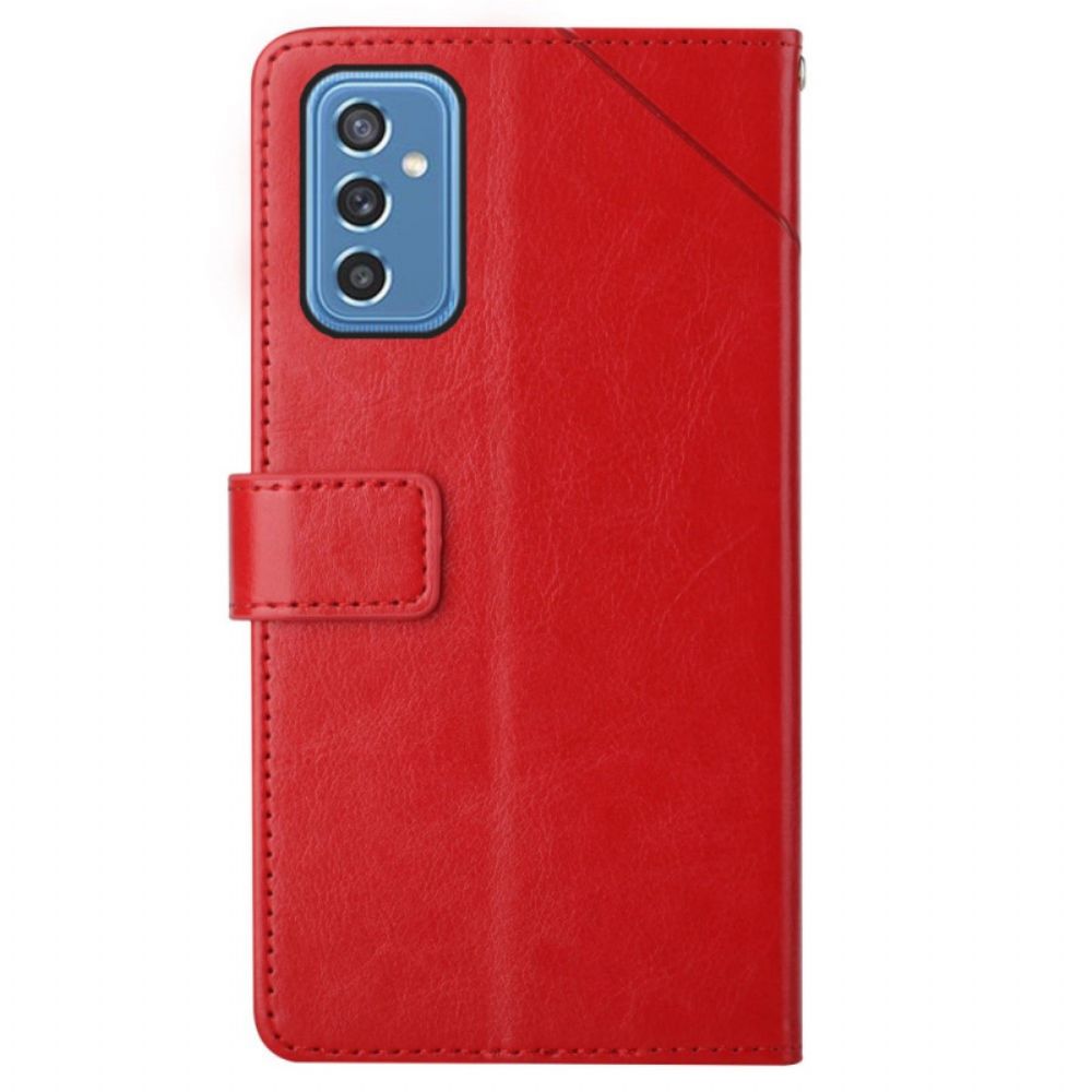 Flip Case Für Samsung Galaxy M52 5G Y Design Geo Lederoptik