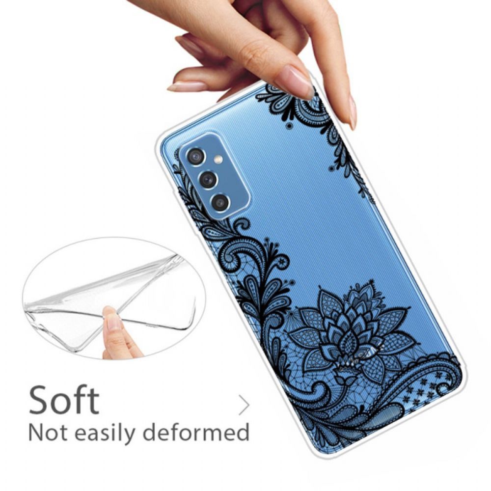 Hülle Für Samsung Galaxy M52 5G Gestickte Blumen