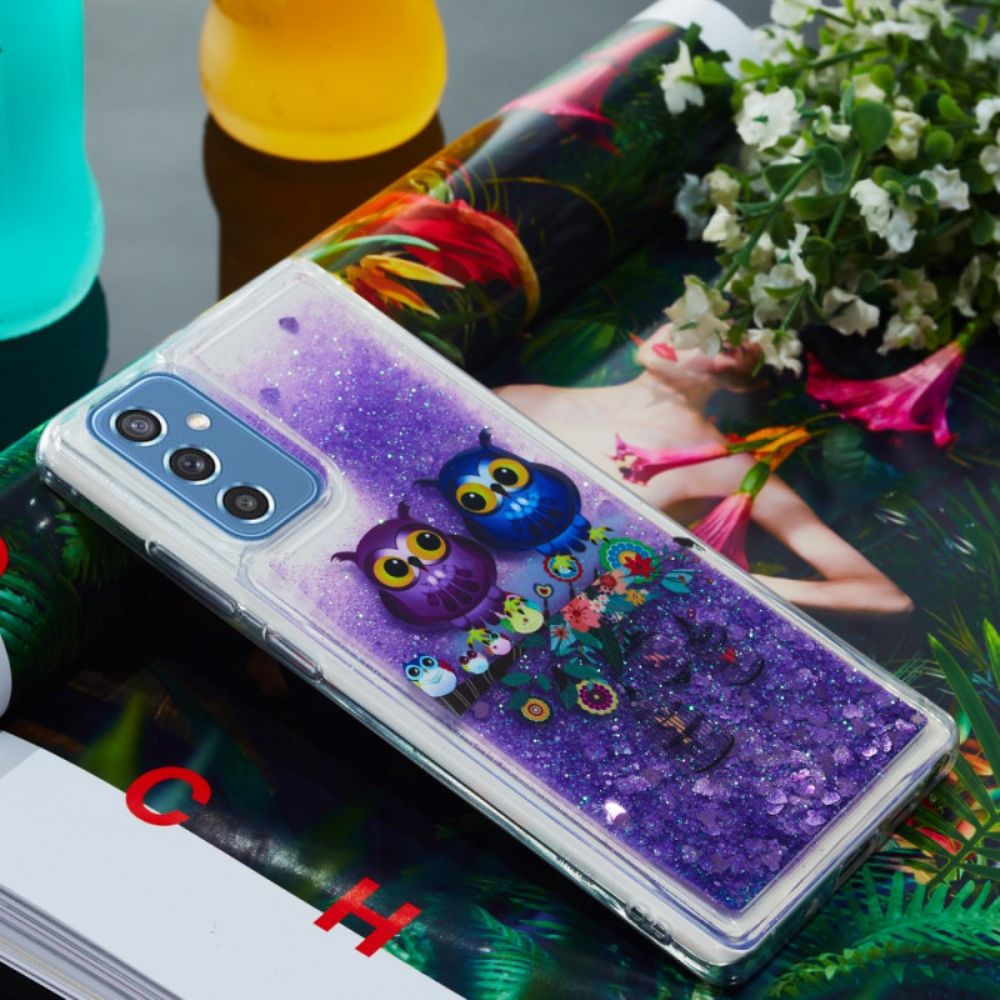 Hülle Für Samsung Galaxy M52 5G Paar Lila Eulen