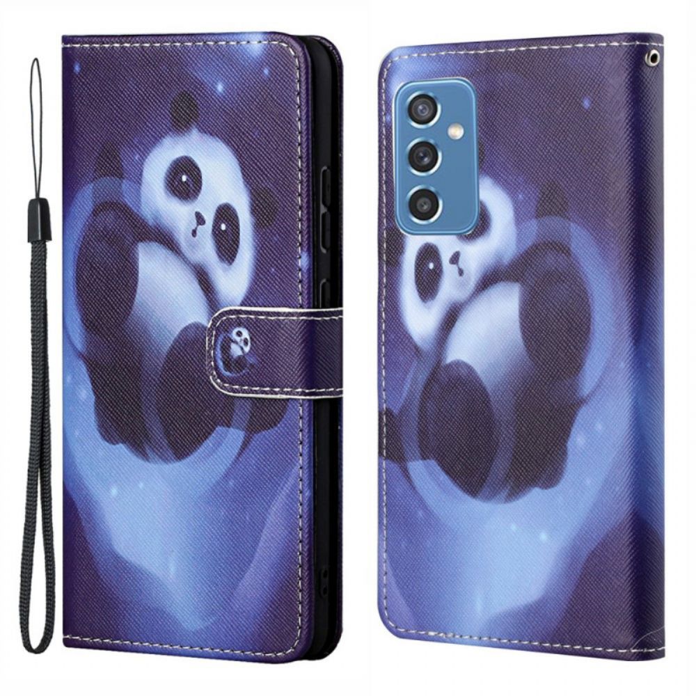 Lederhüllen Für Samsung Galaxy M52 5G Mit Kordel Tanga Space Panda