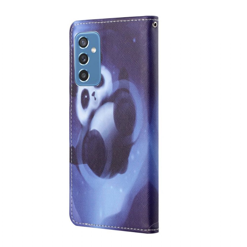 Lederhüllen Für Samsung Galaxy M52 5G Mit Kordel Tanga Space Panda