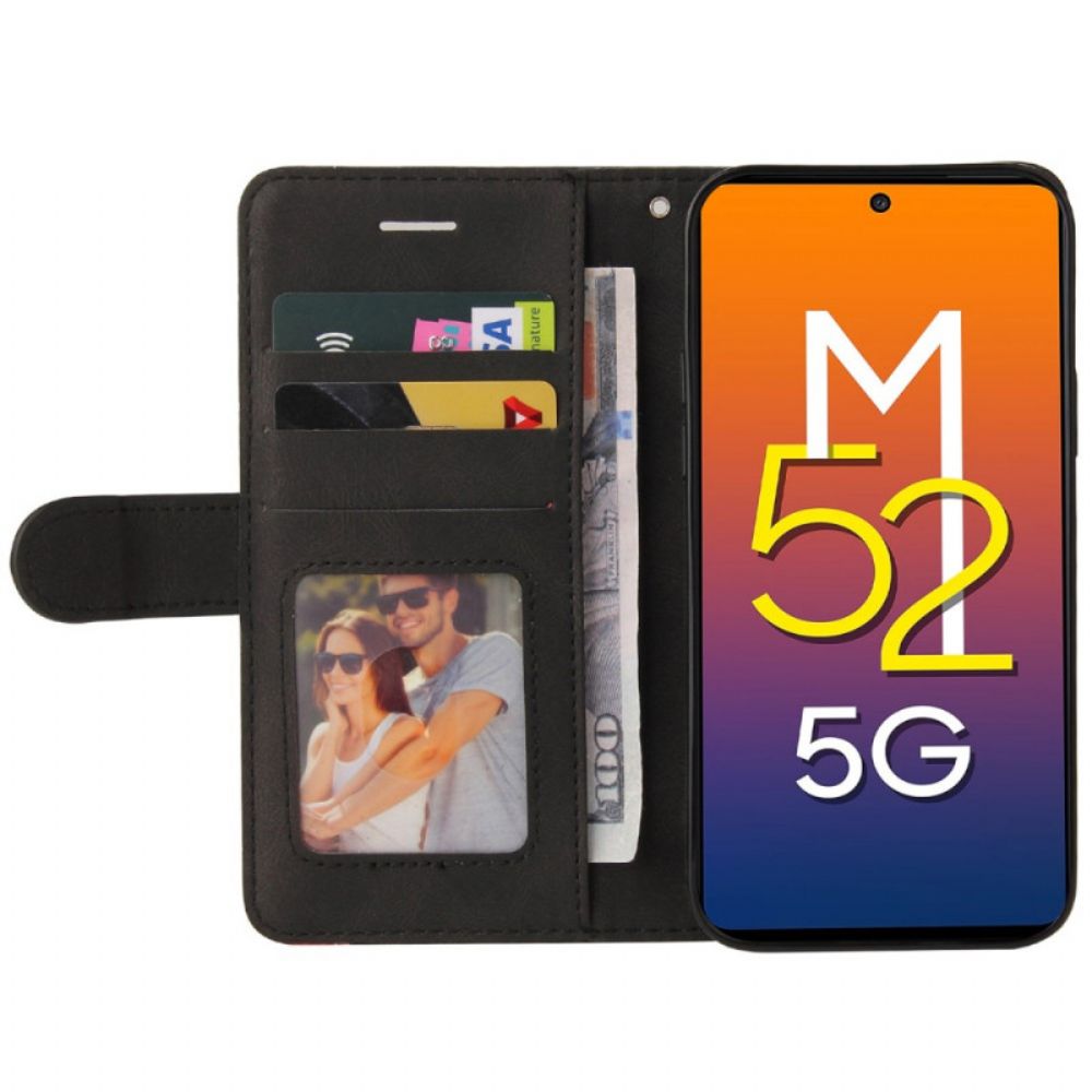 Lederhüllen Für Samsung Galaxy M52 5G Mit Kordel Tintenleitung Abziehen