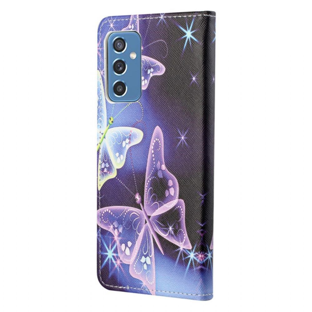 Lederhüllen Für Samsung Galaxy M52 5G Moderner Schmetterling