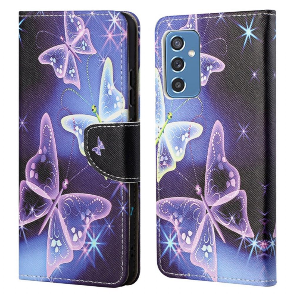 Lederhüllen Für Samsung Galaxy M52 5G Moderner Schmetterling