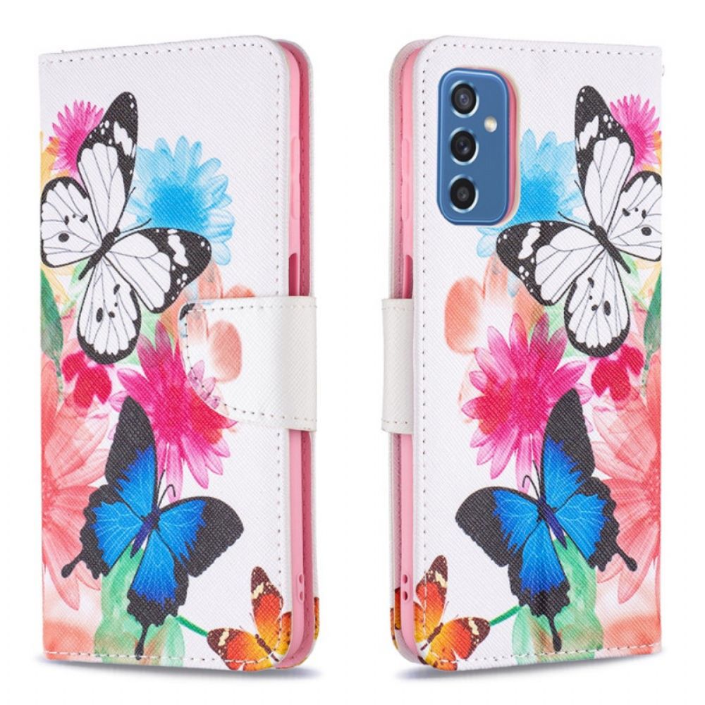 Lederhüllen Für Samsung Galaxy M52 5G Schmetterlingstanz