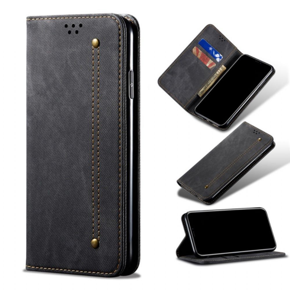 Schutzhülle Für Samsung Galaxy M52 5G Flip Case Jeansstoff