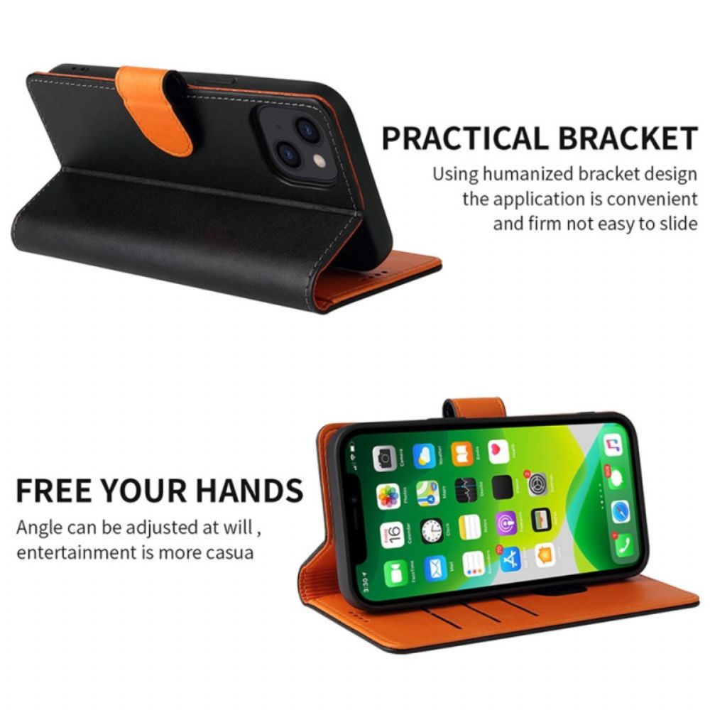 Flip Case Für iPhone 14 Business Zweifarbig