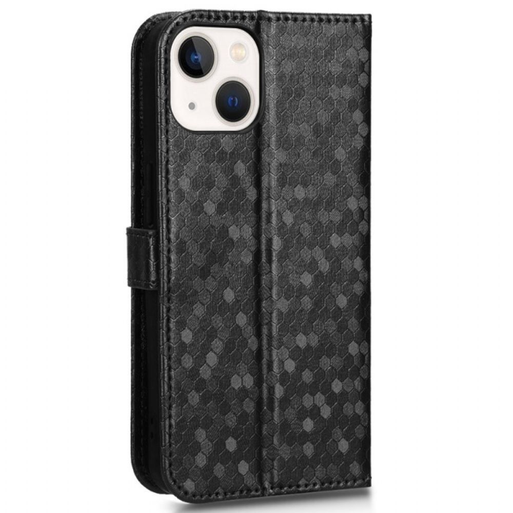 Flip Case Für iPhone 14 Mit Kordel Riemen Mit 3d-muster