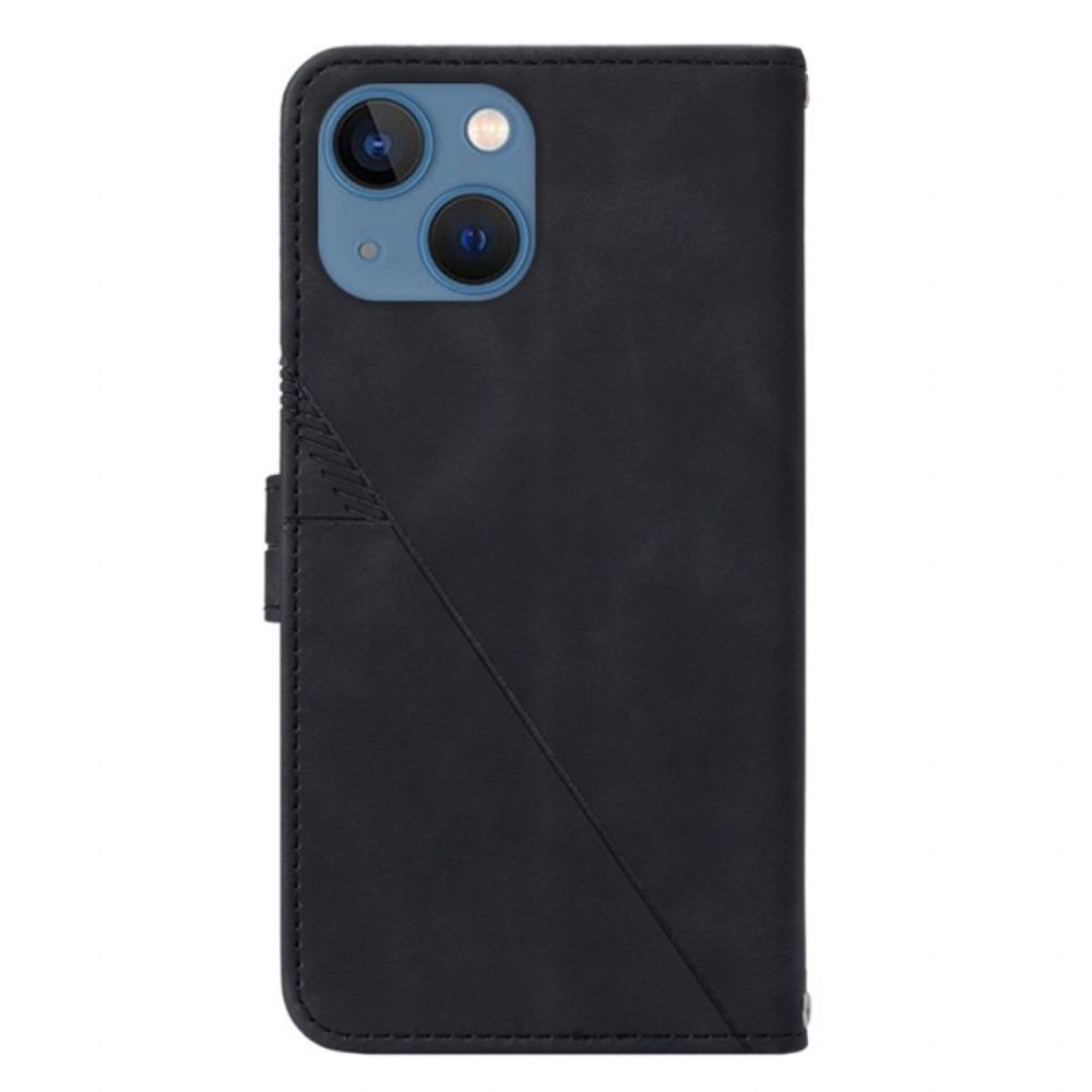 Flip Case Für iPhone 14 Mit Kordel Riemendreiecke