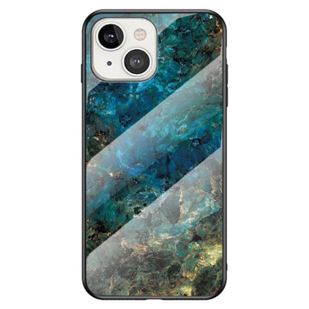 Hülle Für iPhone 14 Hartglas Aus Marmor