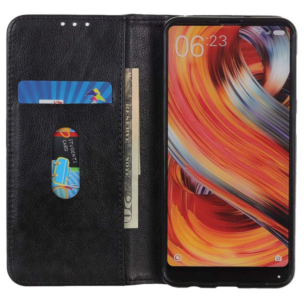 Schutzhülle Für iPhone 14 Flip Case Gestyltes Spaltleder