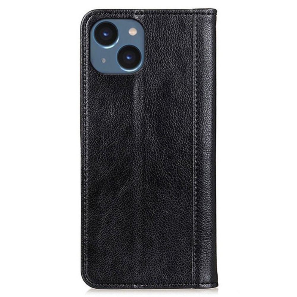 Schutzhülle Für iPhone 14 Flip Case Gestyltes Spaltleder
