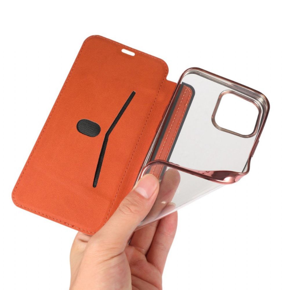 Schutzhülle Für iPhone 14 Flip Case Kartenetui Aus Kunstleder
