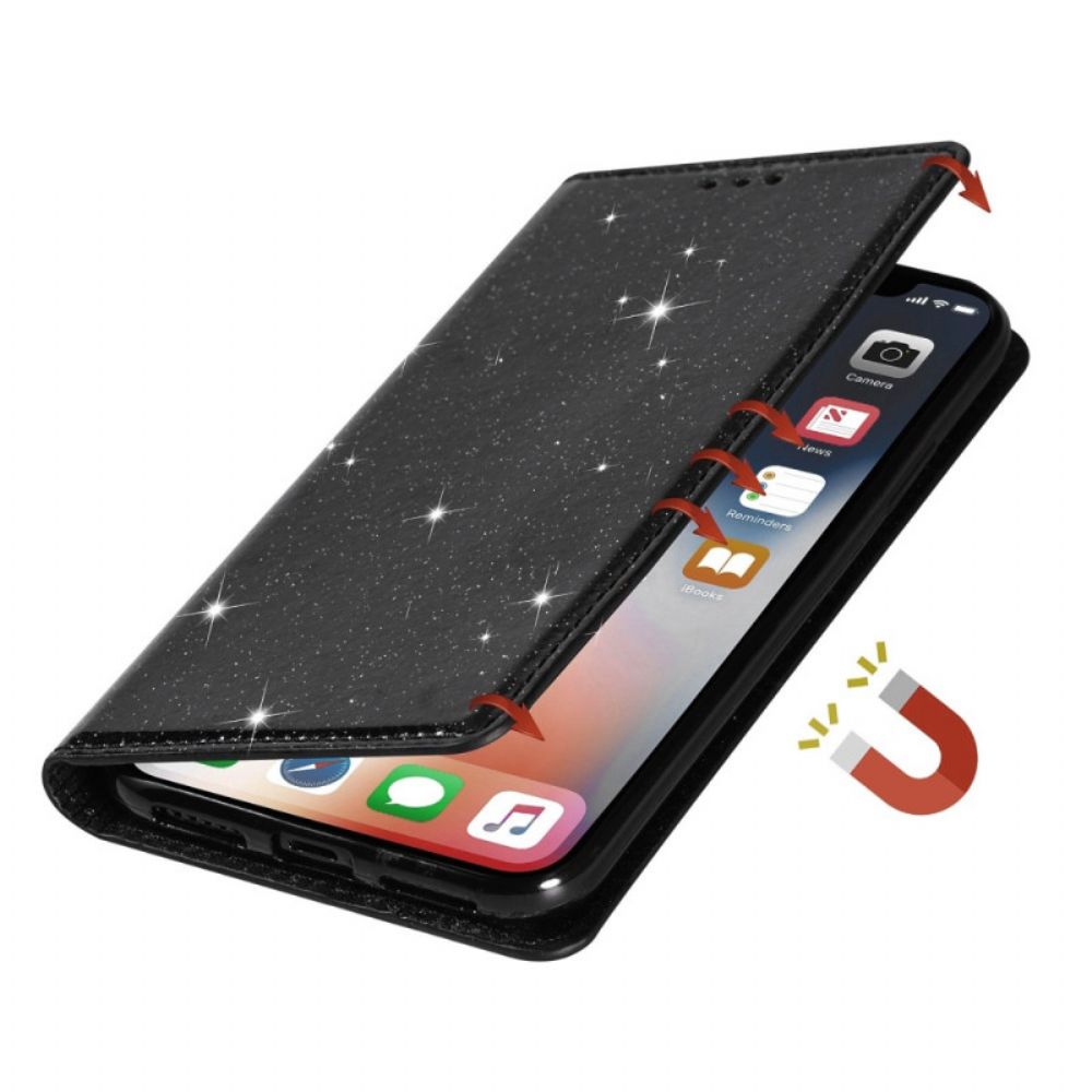 Schutzhülle Für iPhone 14 Flip Case Pailletten-stil