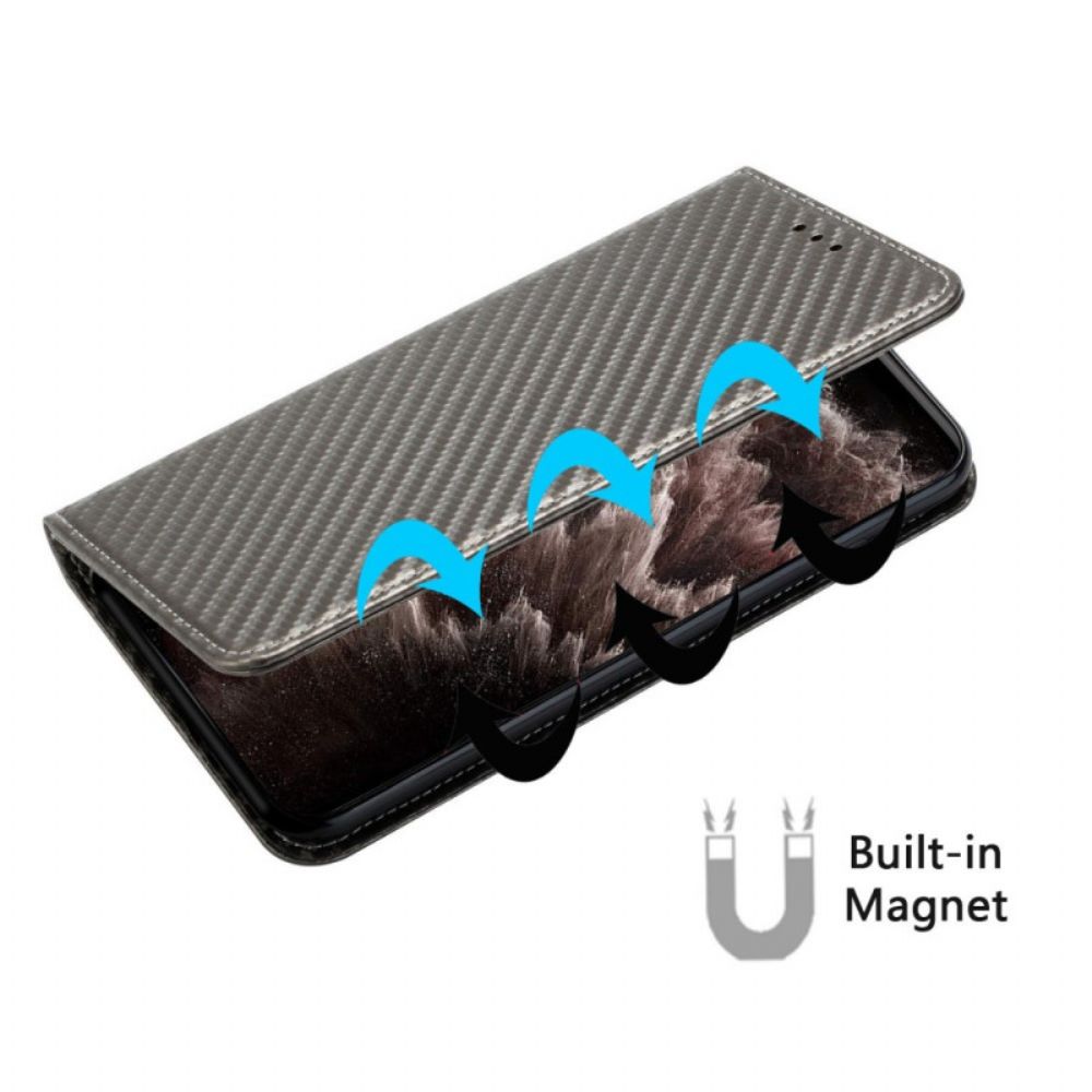 Schutzhülle Für iPhone 14 Mit Kordel Flip Case Kohlefaser-armbandstil